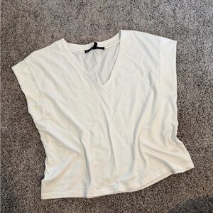 White House Black Market Ivory V-Neck Tank Top